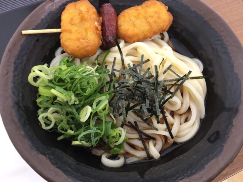 岡山セルフ『讃岐うどんむらさき高島店』チキンナゲットぶっかけうどん！