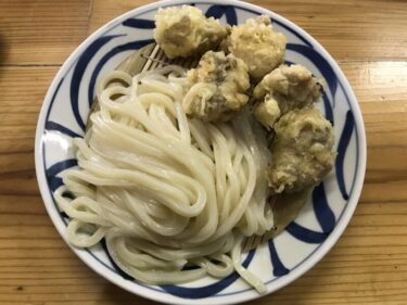 香川高松讃岐うどん『はりや』世界一美味い鶏天が乗ったかしわざるうどん！