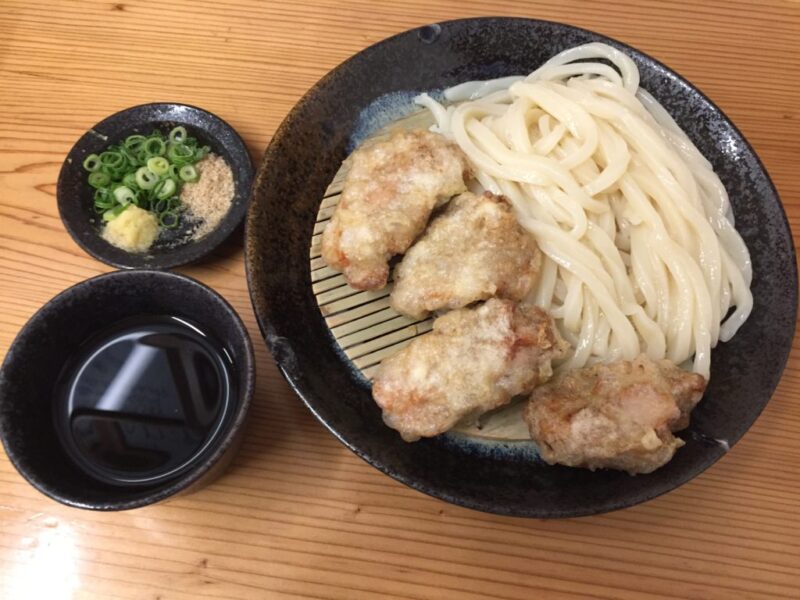 香川高松『讃岐うどんえん家』プリプリかしわ天ざるうどんとあさりうどん！