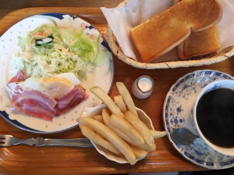 岡山中撫川喫茶店『アーリーバード』フライドポテト付き朝食モーニング！