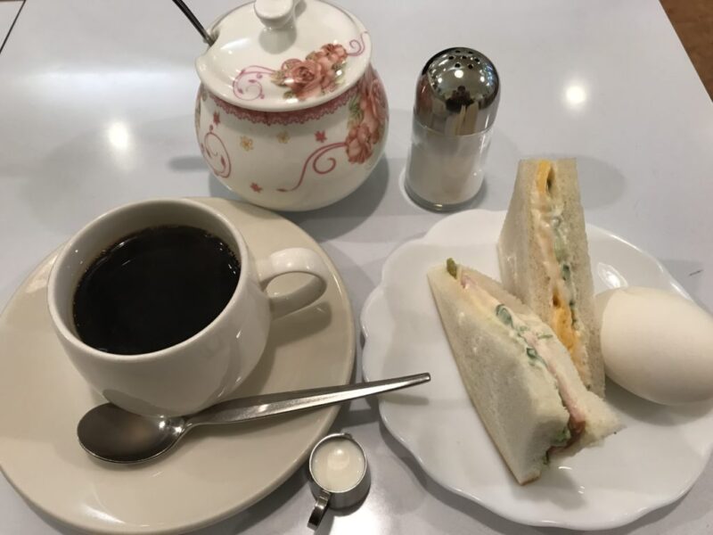 倉敷阿知『喫茶Ｋ』商店街のカフェテラスでサンドイッチ朝食モーニング！