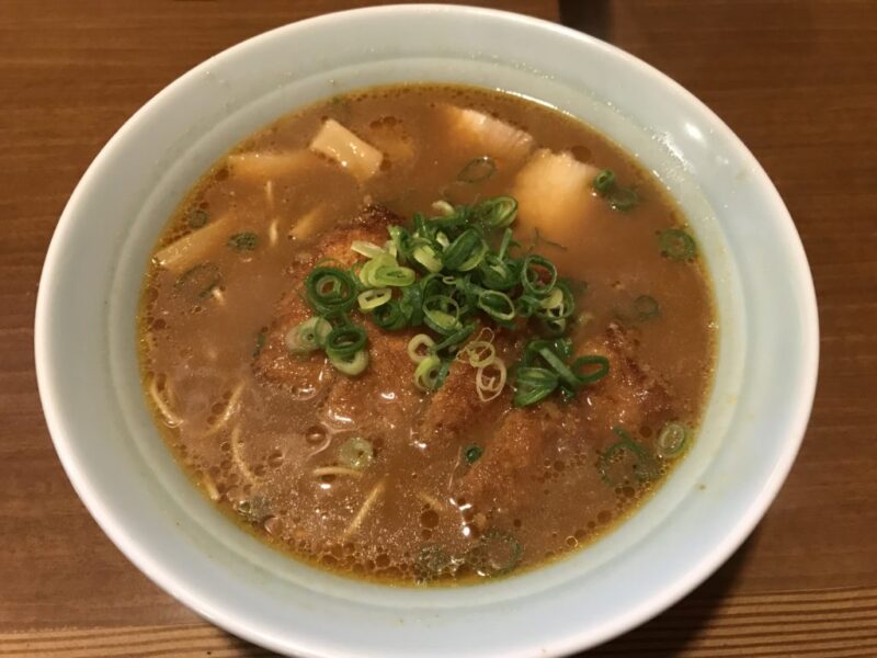 岡山東川原『中華そば一仙』両方食べたくてラーメンにトンカツ入れる！