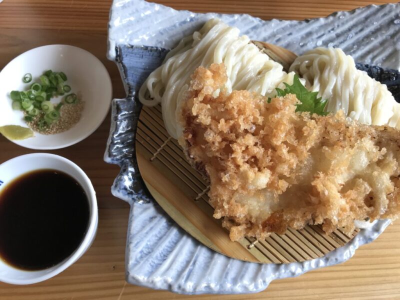 香川丸亀『本格手打ちうどんあかみち』みそ漬け卵天ぷらとかしわ天ざる！