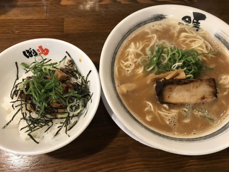 倉敷下庄『ばり馬』濃厚和歌山ラーメンとポテトや漬物食べ放題ランチ！