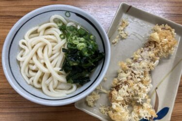香川高松『セルフうどんの店竹清』揚げたて半熟卵天ぷらとちくわ天!
