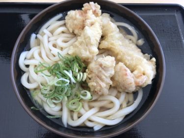 倉敷白楽町『讃岐うどんむらや』むらさきの一般店で鶏天ぶっかけうどん！