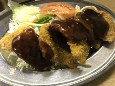 岡山富田町『グリルスエヒロ』老舗洋食屋で牛カツランチと素麺の味噌汁！