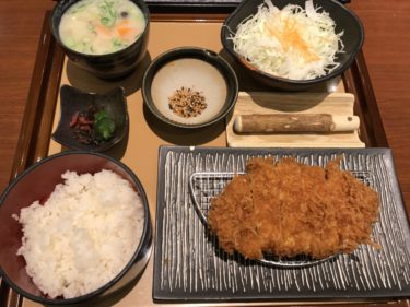 アリオ倉敷『かつぎ屋』ロースカツ定食豚汁セットとカキフライランチ！