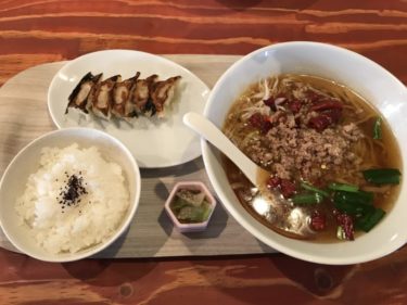 岡山本町『岡山餃子製作所』台湾ラーメン餃子セットと台湾まぜそばランチ！