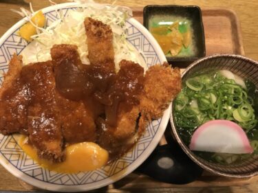 さんすて岡山駅『讃岐の男うどん』岡山名物デミカツ丼とぶっかけうどん！