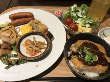 岡山駅前『ホテルアベストグランデ』デミカツ丼でままかり朝食ビュッフェ！