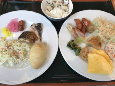 岡山柳町『ホテルくれたけイン岡山』無料の朝食ビュッフェでご飯食べ放題！