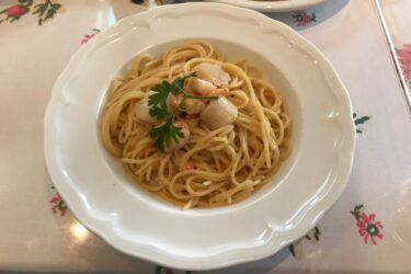 岡山倉敷『キャナリィロウ』海老と帆立貝柱のパスタで前菜食べ放題ランチ！