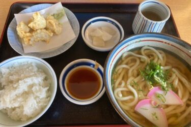 倉敷水島『手打ちうどん車井戸』とり天と白ごはんのうどん定食ランチ！