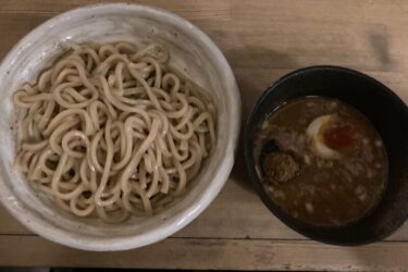 岡山平和町『えびすらーめん』濃厚魚介系豚骨つけ麺と〆の替えめし！