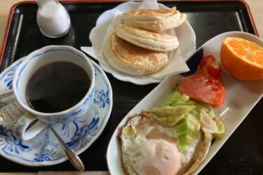 岡山大供『ロータリー喫茶部』イングリッシュマフィンと目玉焼きモーニング