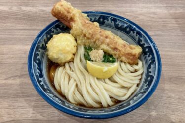 神戸三田アウトレット『釜たけうどん』半熟卵のちくたま天ぶっかけうどん！