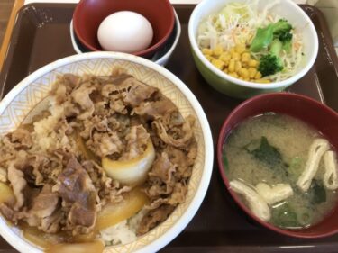 牛丼チェーン店『すき家』定食がご飯おかわり出来ないので牛丼ランチ！