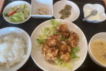 岡山西之町『中国料理 洋明』鶏のから揚げ定食ランチでご飯おかわり無料！