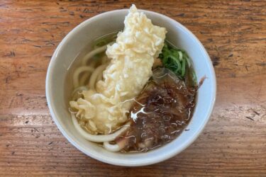 倉敷市神田『らくらくうどん水島店』セルフでイカ天うどんとおにぎり！