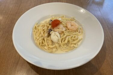 岡山三野『ヒポポパスタ』自家製生パスタでカルボナーラとサラダランチ！